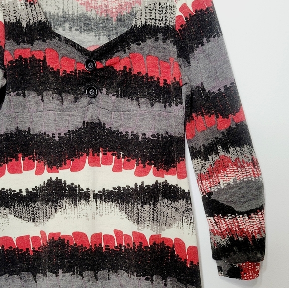 Aryeh Long Sleeve Tunic Sweater Dress Abstract Print Boho Festival Indie Size L - Picture 3 of 7